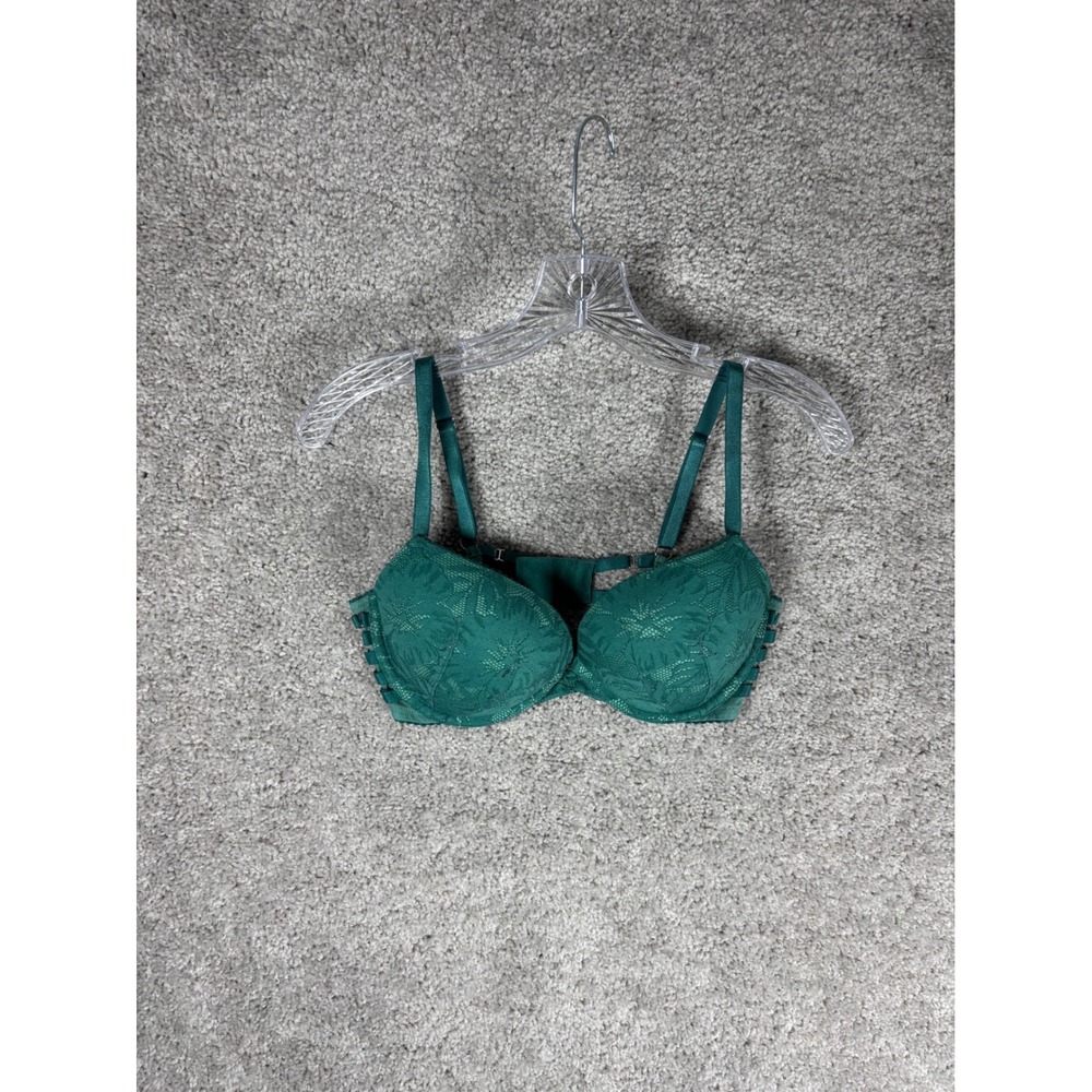 Victorias Secret Very Sexy Emerald Green Floral Lace Push-Up Bra 34D